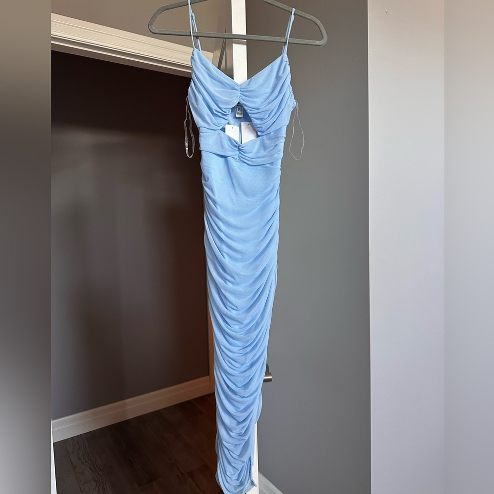 Privy Mesh Cutout Bodycon Midi Dress